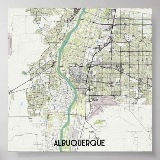 Albuquerque kaart poster (Voorkant)