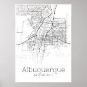 Albuquerque Map - New Mexico - City Map Poster (Voorkant)