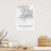 Albuquerque Map - New Mexico - City Map Poster (Keuken)