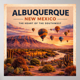 Albuquerque New Mexico Antieke Reizen Poster