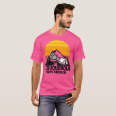 Albuquerque New Mexico Camping Retro Sunrise Mount T-shirt (Voorkant volledig)