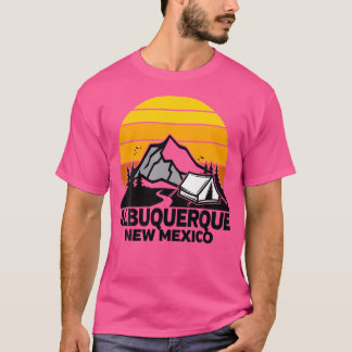Albuquerque New Mexico Camping Retro Sunrise Mount T-shirt