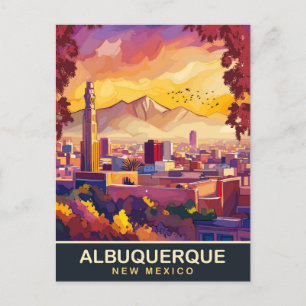 Albuquerque, New Mexico, City Skyline, Reizen Briefkaart