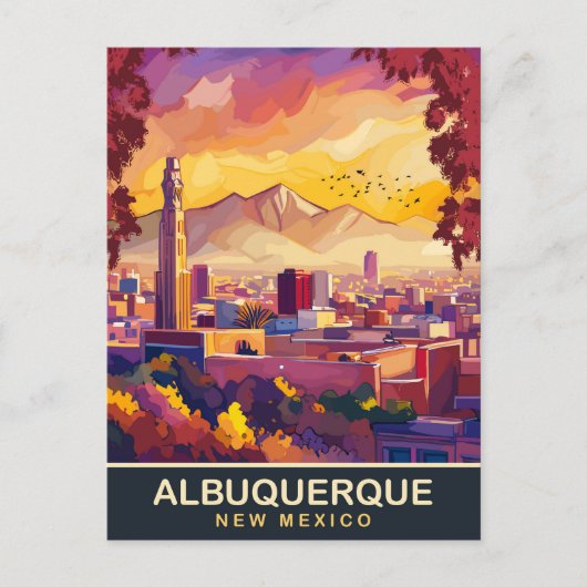 Albuquerque, New Mexico, City Skyline, Reizen Briefkaart (Voorkant)