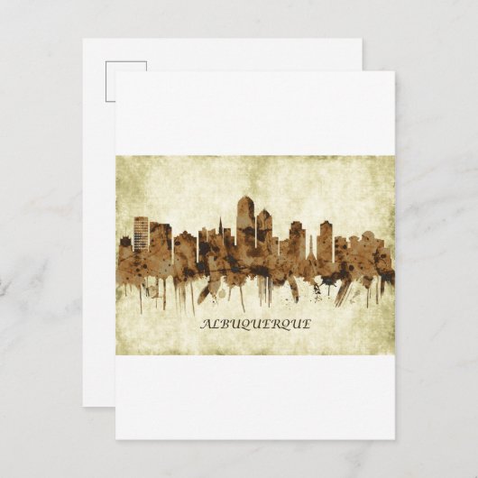 Albuquerque New Mexico Cityscape Uitnodiging Briefkaart (Voorkant / Achterkant)