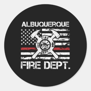 Albuquerque New Mexico Fire Dept Thin Red Line Fir Ronde Sticker