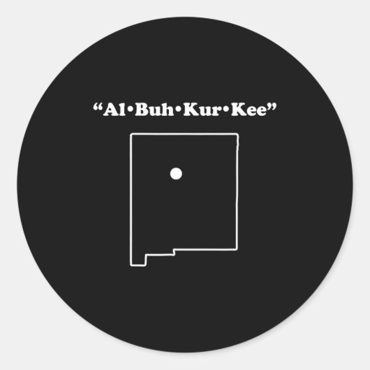 Albuquerque New Mexico Funny Phonetic Gag Gift  Ronde Sticker (Voorkant)