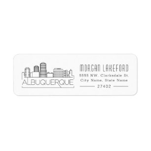 Albuquerque, New Mexico Gestileerde skyline   Etiket