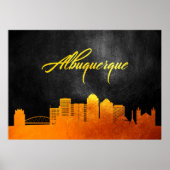 Albuquerque New Mexico Gold Skyline Poster (Voorkant)