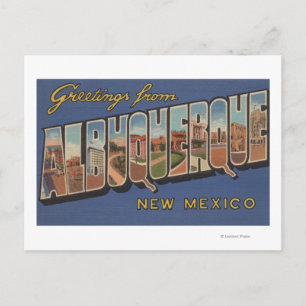 Albuquerque, New Mexico - Grote Letter-scènes Briefkaart