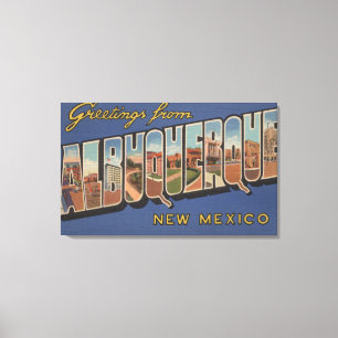 Albuquerque, New Mexico - Grote Letter-scènes Canvas Afdruk