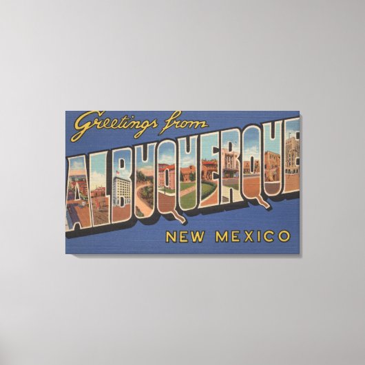 Albuquerque, New Mexico - Grote Letter-scènes Canvas Afdruk (Voorkant)