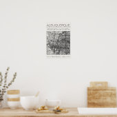 Albuquerque New Mexico Houtskool Stadkaart Poster (Keuken)