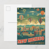 Albuquerque, New Mexico met een heteluchtballon Briefkaart (Voorkant / Achterkant)