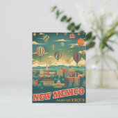 Albuquerque, New Mexico met een heteluchtballon Briefkaart (Staand voorkant)