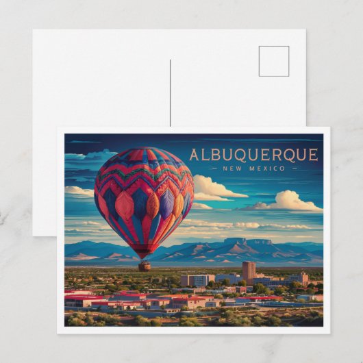 Albuquerque New Mexico met luchtballonnen Briefkaart (Voorkant / Achterkant)