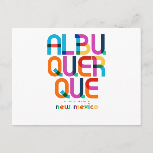 Albuquerque New Mexico Mid Century, Pop Art, Briefkaart (Voorkant)