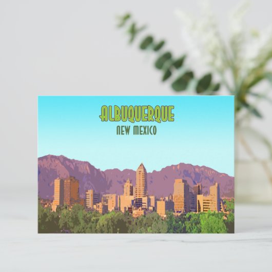 Albuquerque New Mexico  platte Kaart (Staand voorkant)