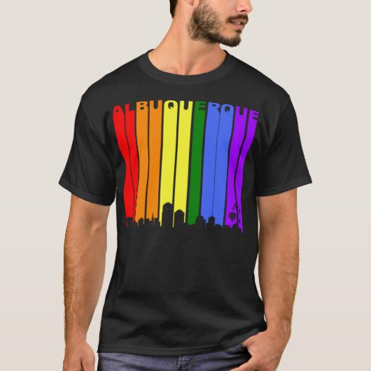 Albuquerque New Mexico Rainbow LGBT Gay Pride T-shirt (Voorkant)