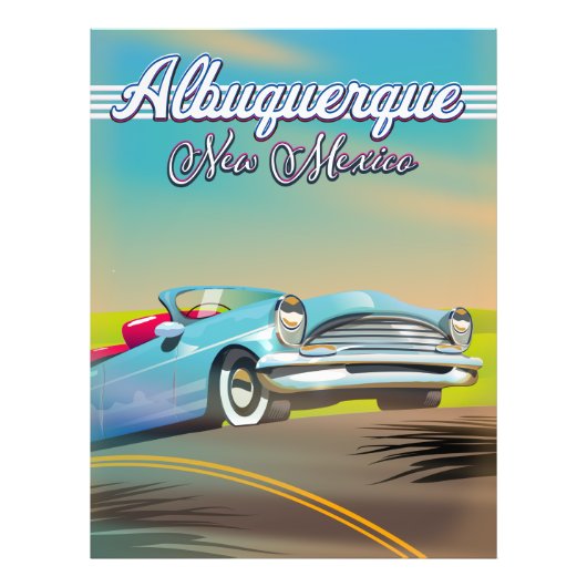 Albuquerque New Mexico-reisposter. Foto Afdruk (Voorkant)