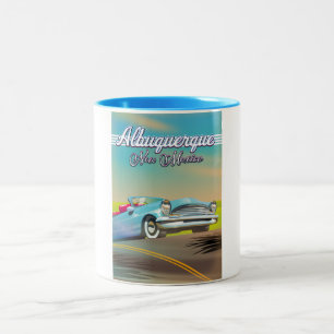 Albuquerque New Mexico-reisposter. Tweekleurige Koffiemok