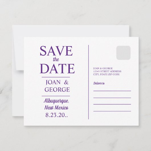 Albuquerque, New Mexico, Reizen Briefkaart, Save The Date (Achterkant)