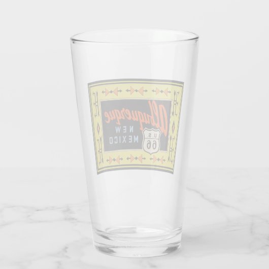 Albuquerque, New Mexico Route 66 Pint Glass Glas (Achterkant)