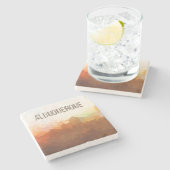 Albuquerque New Mexico Skyline in CLOUDS Stenen Onderzetter (Zijkant)