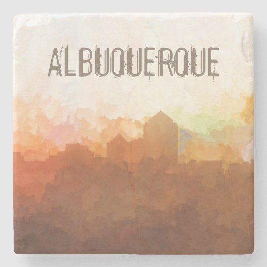 Albuquerque New Mexico Skyline in CLOUDS Stenen Onderzetter (Voorkant)