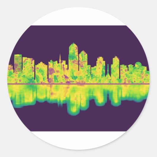 Albuquerque New Mexico Skyline Ronde Sticker (Voorkant)