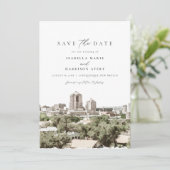 ALBUQUERQUE New Mexico Skyline Save the Date Kaart (Staand voorkant)
