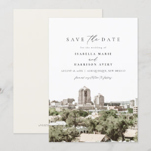 ALBUQUERQUE New Mexico Skyline Save the Date Kaart