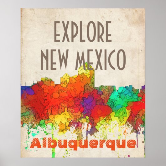 Albuquerque New Mexico Skyline-SG Poster (Voorkant)