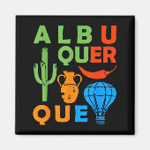 Albuquerque New Mexico Souvenir Men Petroglyph Alb Magneet (Voorkant)