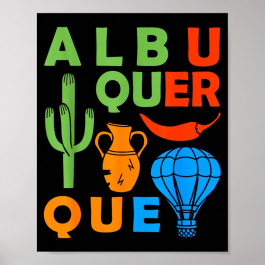 Albuquerque New Mexico Souvenir Men Petroglyph Alb Poster (Voorkant)