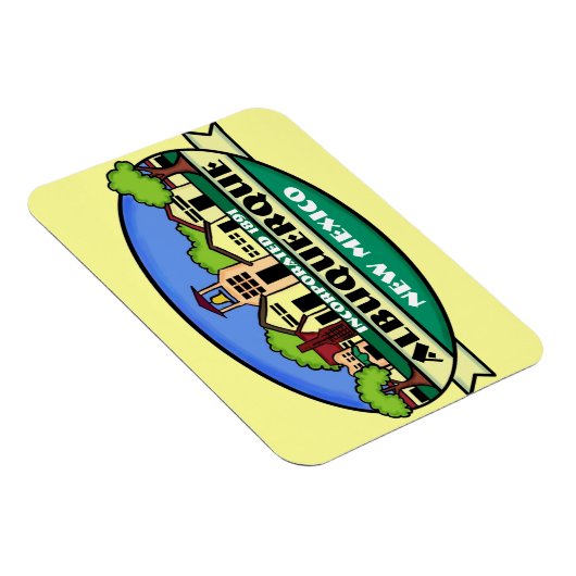 Albuquerque New Mexico stad souvenir magneet (Rechterzijde)