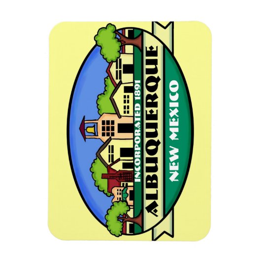 Albuquerque New Mexico stad souvenir magneet (Verticaal)