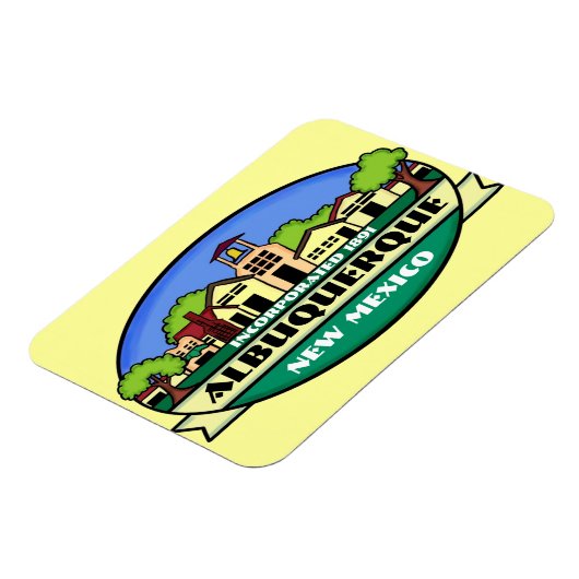 Albuquerque New Mexico stad souvenir magneet (Linkerzijde)