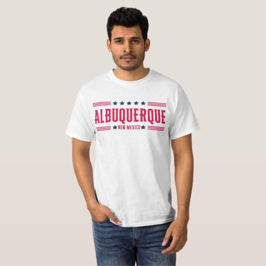 ALBUQUERQUE NEW MEXICO Sterren en Strepen T-shirt (Voorkant volledig)