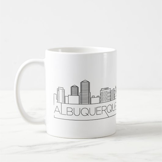 Albuquerque, New Mexico Stylized Skyline Koffiemok (Links)