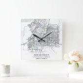 Albuquerque New Mexico Texas - Stadskaart voor rei Vierkante Klok (Huis)