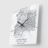 Albuquerque New Mexico Texas - Stadskaart voor rei Vierkante Klok (Hoek)