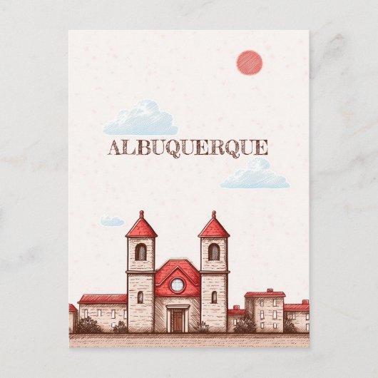 Albuquerque New Mexico Travel Briefkaart (Voorkant)