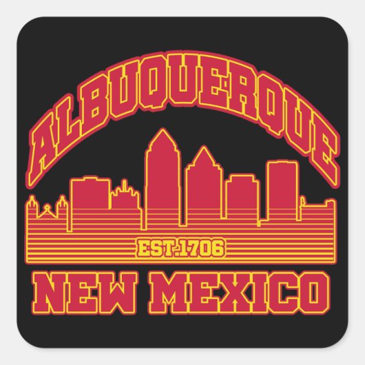 Albuquerque, New Mexico Vierkante Sticker (Voorkant)