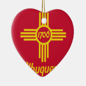 Albuquerque, New Mexico, vlag van de Verenigde Sta Keramisch Ornament (Rechts)