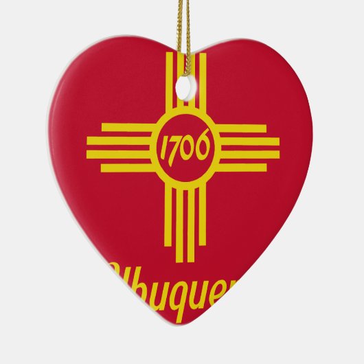 Albuquerque, New Mexico, vlag van de Verenigde Sta Keramisch Ornament (Rechts)