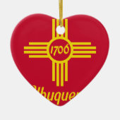 Albuquerque, New Mexico, vlag van de Verenigde Sta Keramisch Ornament (Voorkant)