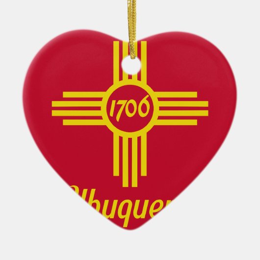 Albuquerque, New Mexico, vlag van de Verenigde Sta Keramisch Ornament (Voorkant)
