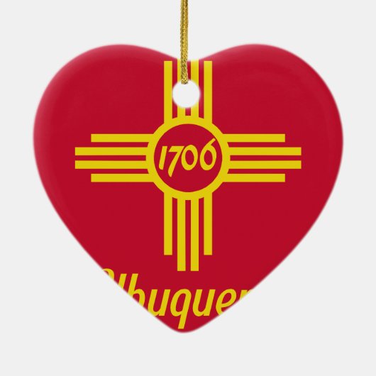 Albuquerque, New Mexico, vlag van de Verenigde Sta Keramisch Ornament (Achterkant)