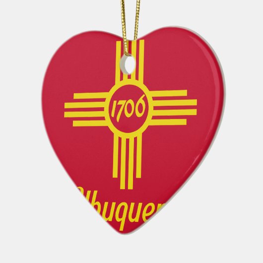 Albuquerque, New Mexico, vlag van de Verenigde Sta Keramisch Ornament (Links)